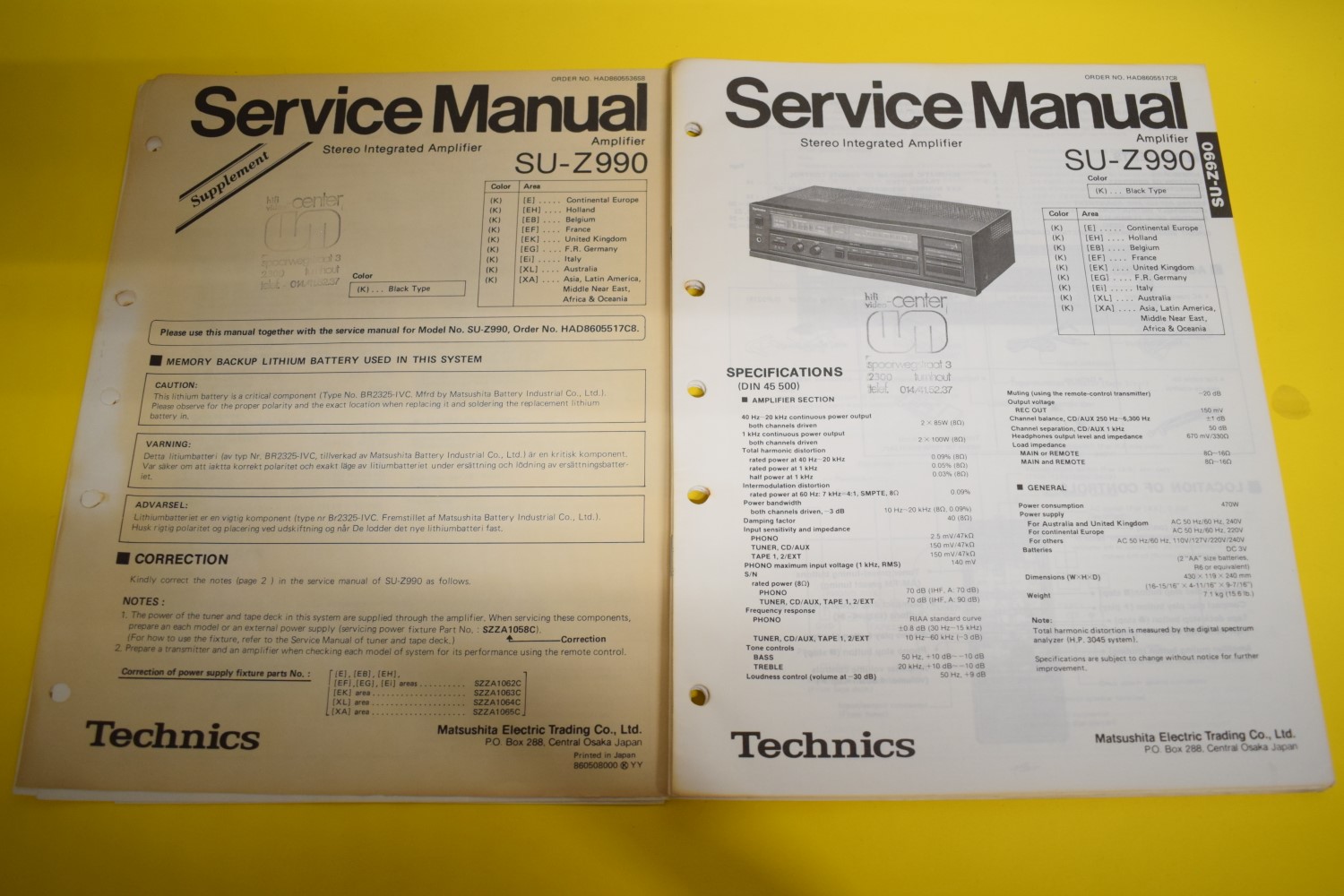 Technics SU-Z990 Amplifier Service Manual