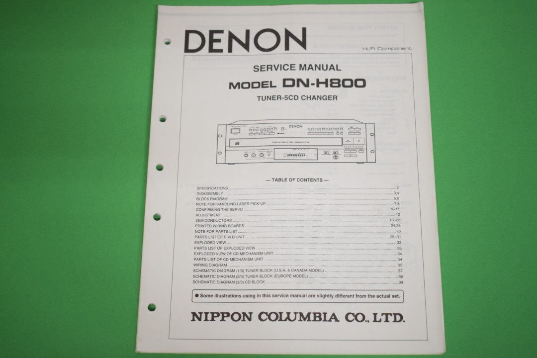Denon DN-H800 Tuner / 5CD-Changer Service Manual